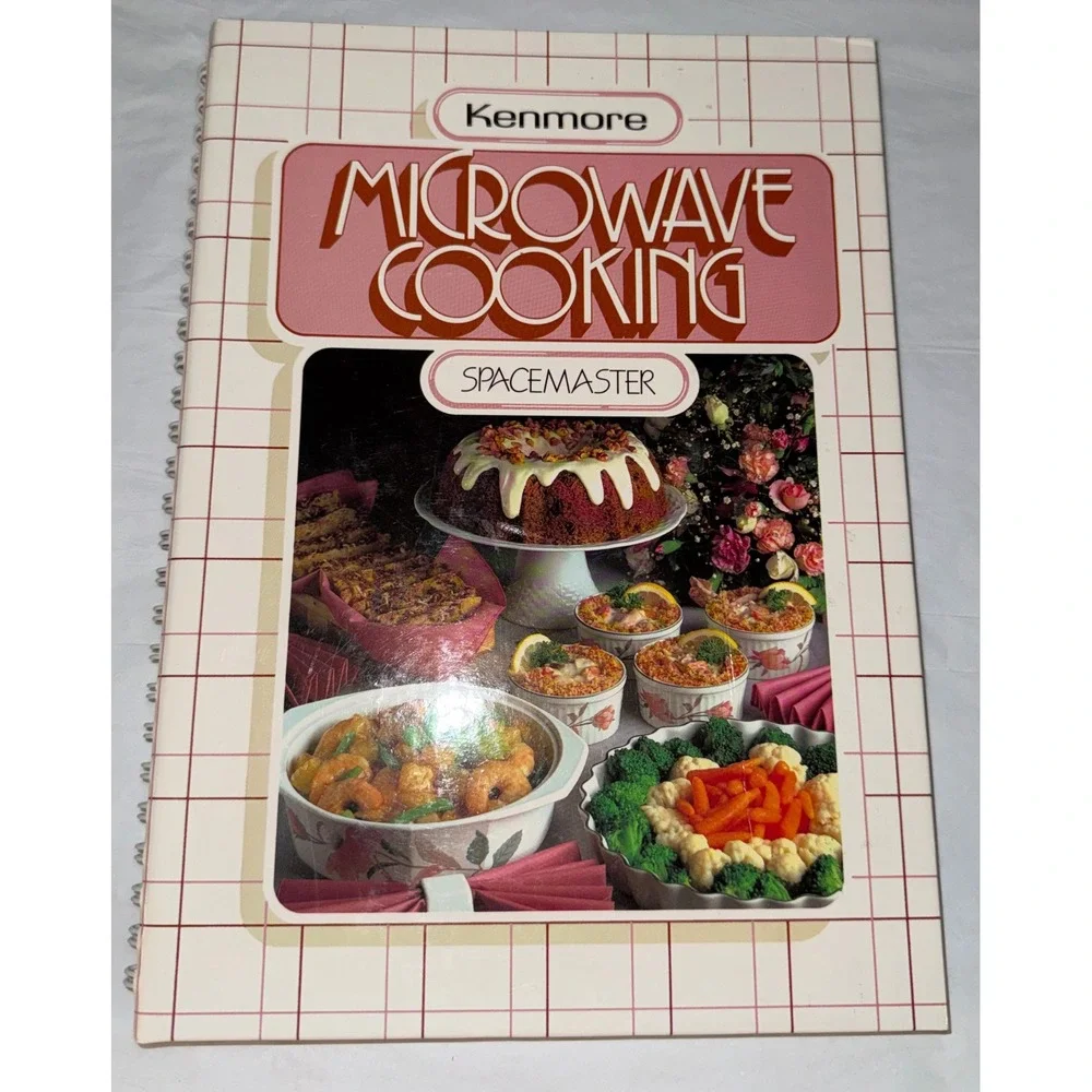 Kenmore Microwave Cooking Spacemaster Cookbook Sears Vintage Spiral Bound Pink